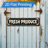2D Flat, 1pc Rustic Vintage "Fresh Produce" Metal Sign - Farmhouse Kitchen Wall Decor With Retro Floral Accents & Fruit/Vegetable Stand Signage, Durable Iron Suitable For Porch, Outdoor Garden, Bar, Home - Easy Installation, Holiday Gifts (Halloween